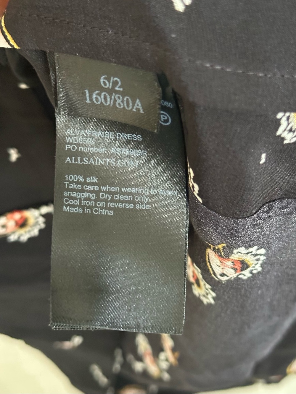 AllSaints Alva Fraise 100% Silk Wrap Kimono Dress Italy US 2 - Picture 4 of 5